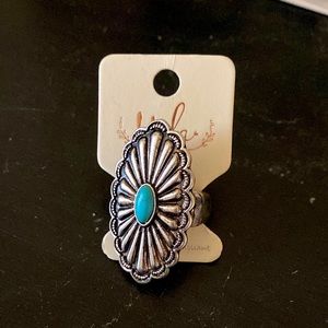 OS silver/Turquoise adjustable ring